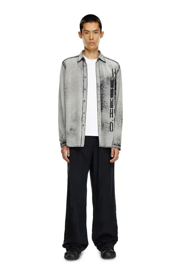 Mercerised cotton T-shirt with tonal logo Diesel