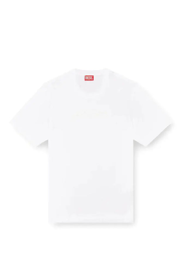 Mercerised cotton T-shirt with tonal logo Diesel