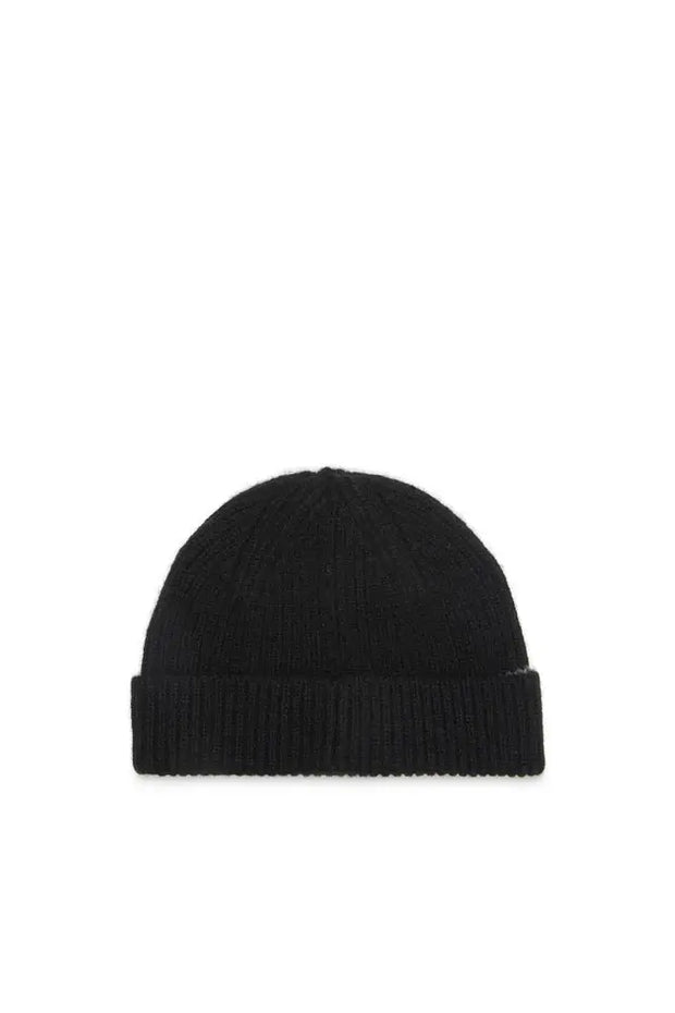 Ribbed beanie with Oval D cut-out Diesel