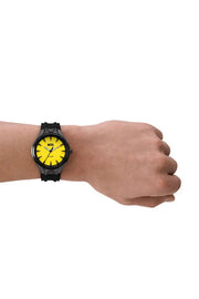 Streamline three-hand black silicone watch Diesel