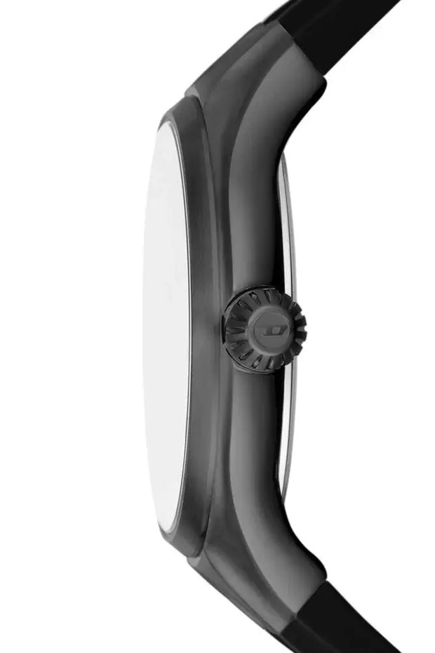 Streamline three-hand black silicone watch Diesel