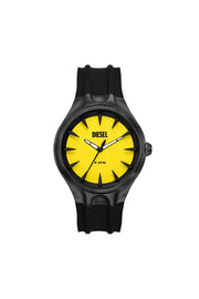Streamline three-hand black silicone watch Diesel