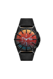 Framed black leather watch Diesel