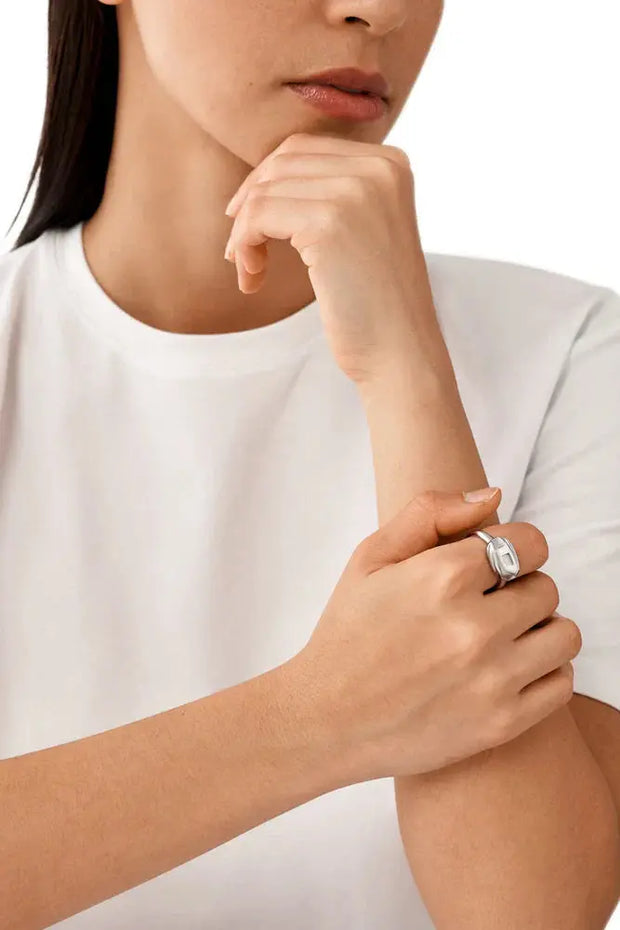 Stainless steel signet ring Diesel