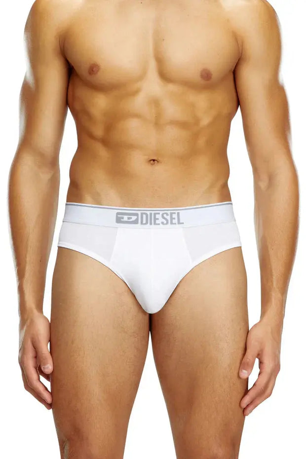 Three-pack of plain logo briefs Diesel