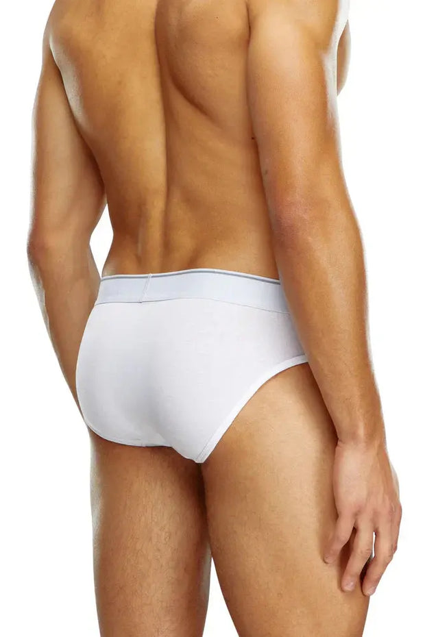 Three-pack of plain logo briefs Diesel