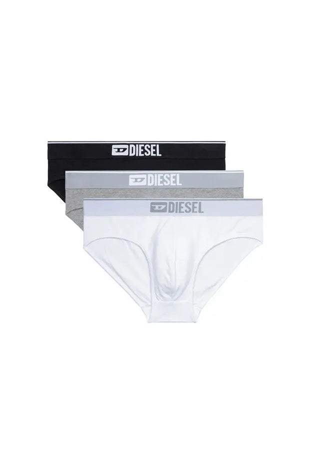 Three-pack of plain logo briefs Diesel