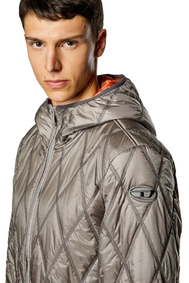 Hooded jacket in quilted nylon Diesel