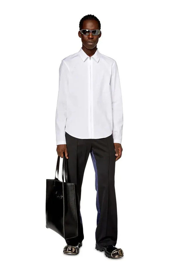 Logo-embroidered zip shirt Diesel