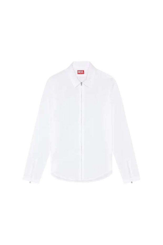 Logo-embroidered zip shirt Diesel