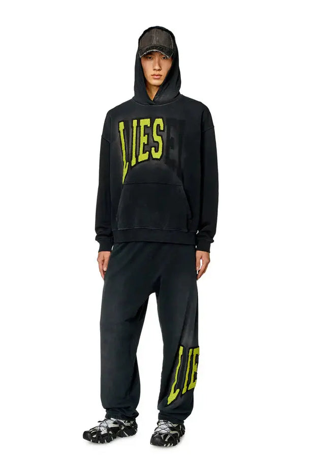 College track pants with LIES patches Diesel