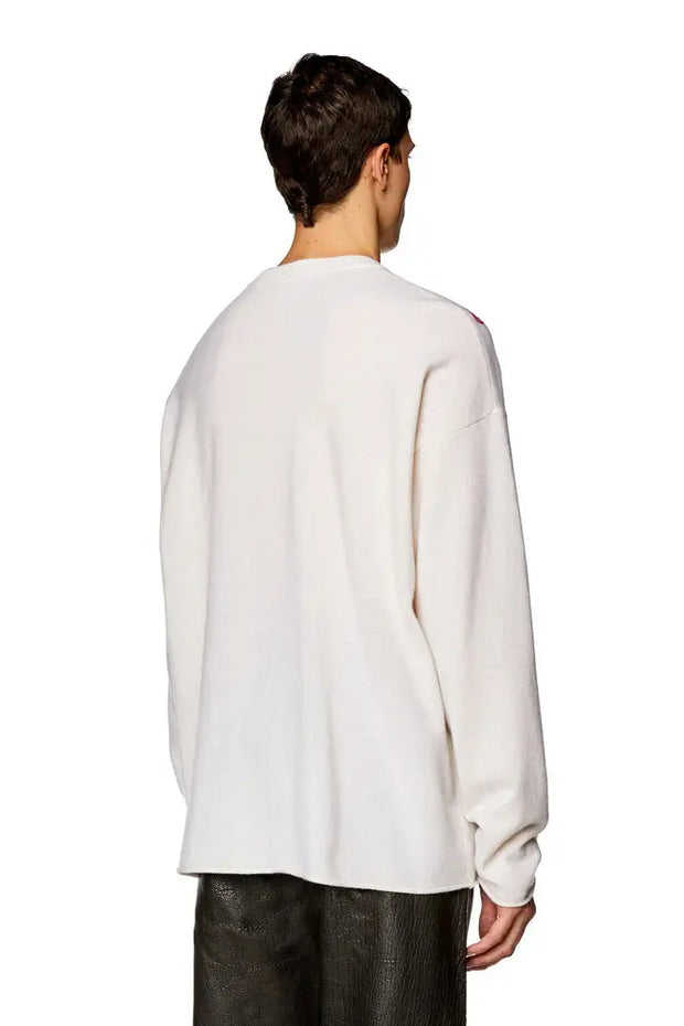 Wool jumper with peel-off Super Logo Diesel