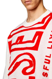 Wool jumper with peel-off Super Logo Diesel