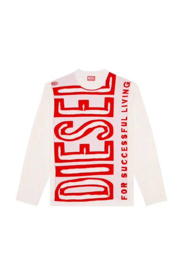 Wool jumper with peel-off Super Logo Diesel