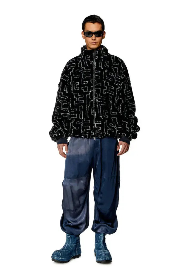 Teddy fleece jacket with Diesel monogram Diesel