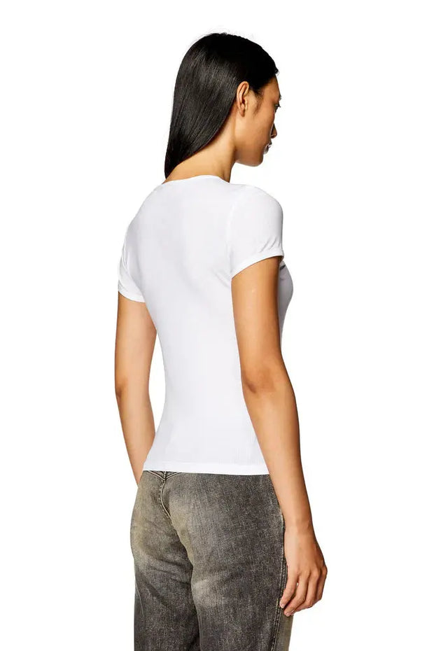 Ribbed-jersey top with chain necklace Diesel