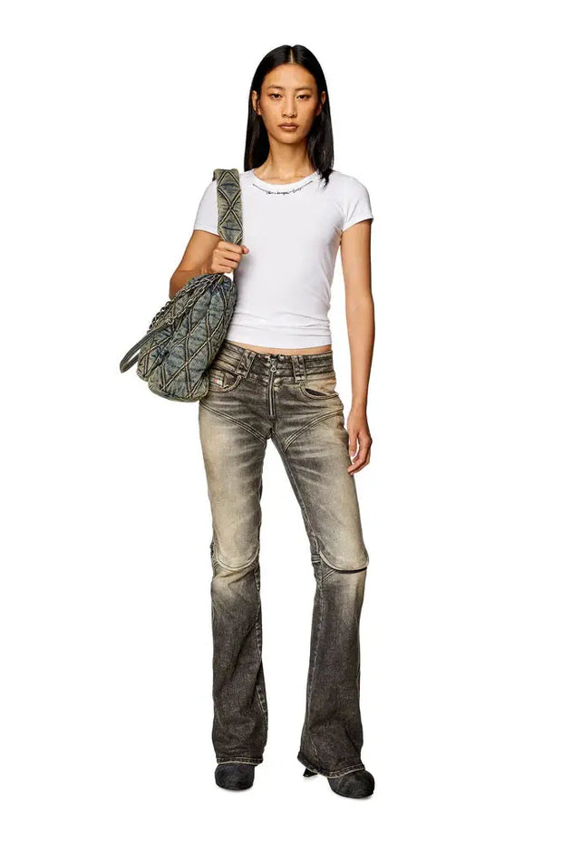 Ribbed-jersey top with chain necklace Diesel