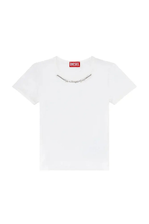 Ribbed-jersey top with chain necklace Diesel