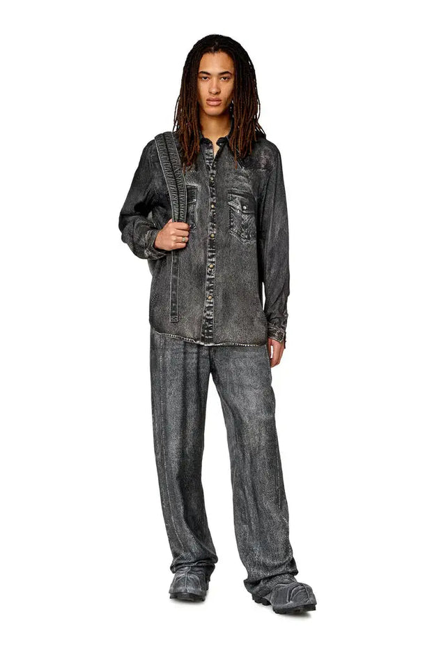 Track pants with denim print Diesel