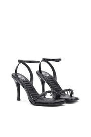 D-Vina Sdl - Strappy sandals in metallic leather Diesel