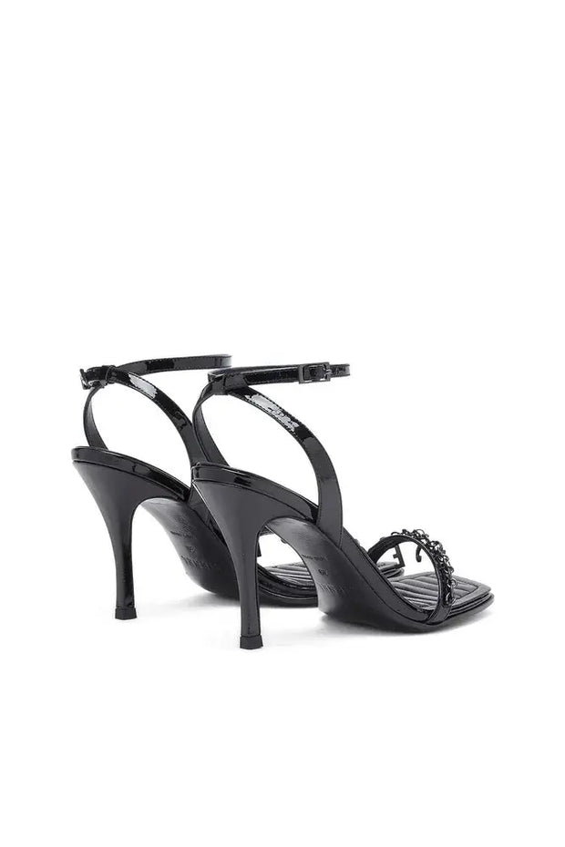 D-Vina Sdl - Strappy sandals in metallic leather Diesel