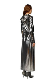 Hooded maxi dress in metallic jersey Diesel