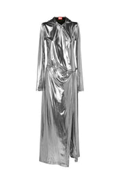 Hooded maxi dress in metallic jersey Diesel