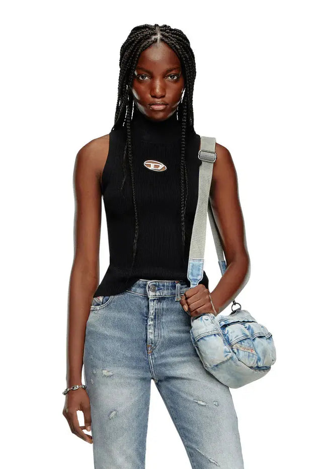 Ribbed-knit turtleneck top Diesel