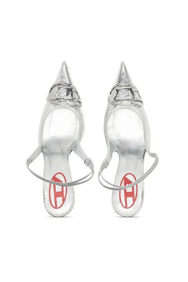 D-Venus Sb - Patent snake-effect slingback pumps Diesel