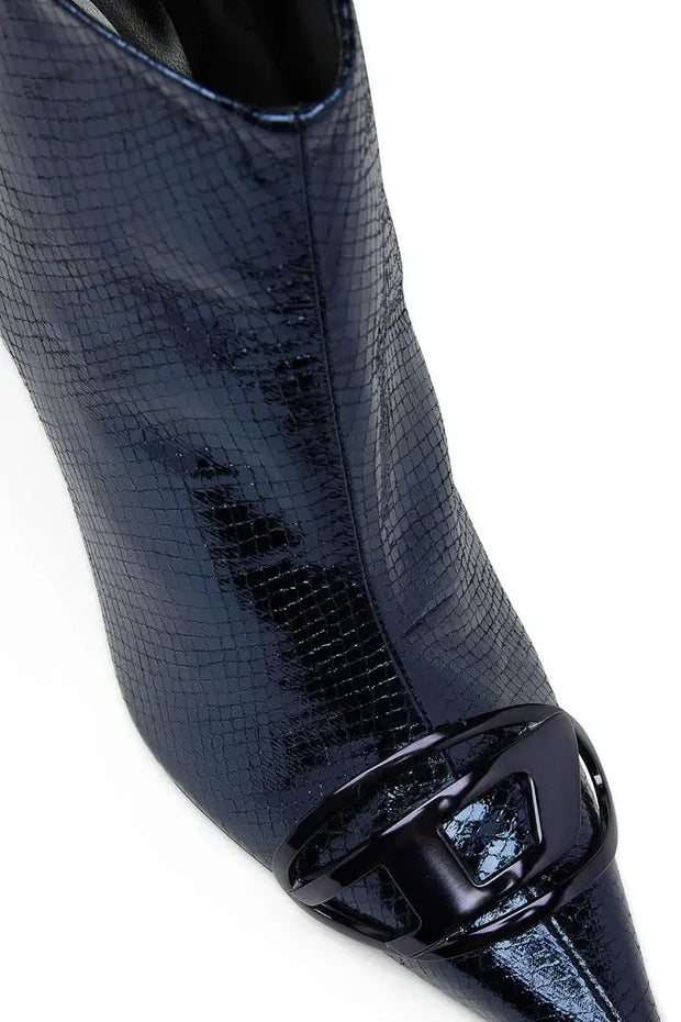 D-Venus-Patent snake-effect ankle boots Diesel