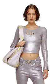 Long-sleeve top with crystal plaque Diesel
