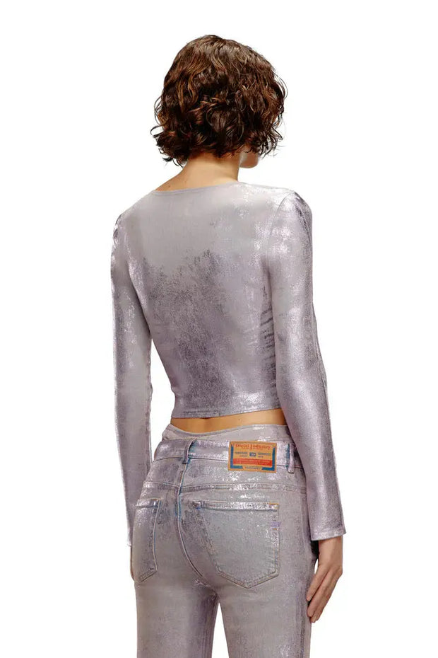 Long-sleeve top with crystal plaque Diesel