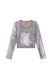 Long-sleeve top with crystal plaque Diesel