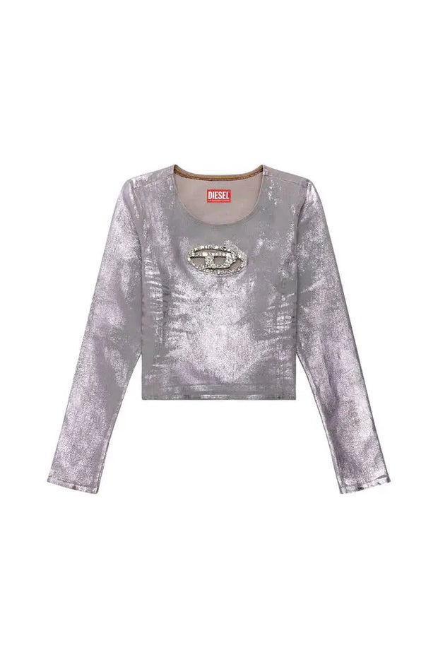 Long-sleeve top with crystal plaque Diesel