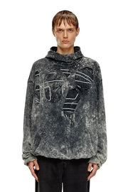 Oval D hoodie in marble jersey Diesel
