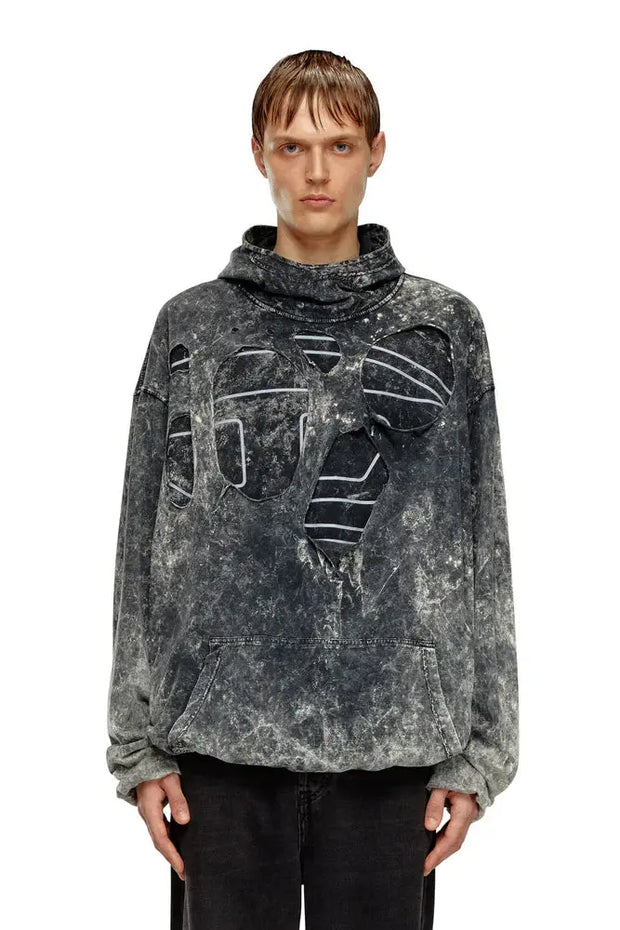 Oval D hoodie in marble jersey Diesel