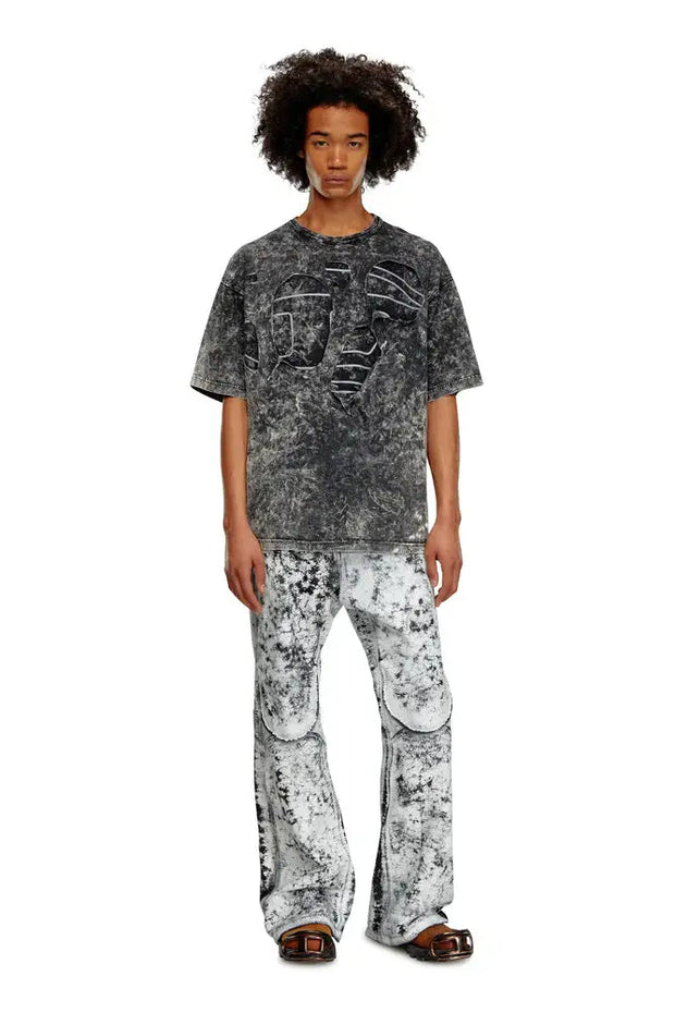 Oval D T-shirt in marble jersey Diesel