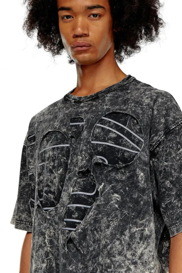 Oval D T-shirt in marble jersey Diesel