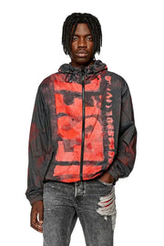 Watercolour-effect windbreaker with logo Diesel