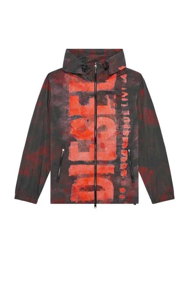 Watercolour-effect windbreaker with logo Diesel