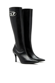 D-Venus-Leather boots with oval D plaque Diesel
