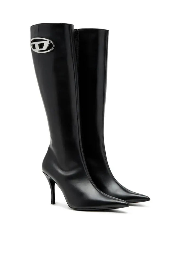 D-Venus-Leather boots with oval D plaque Diesel