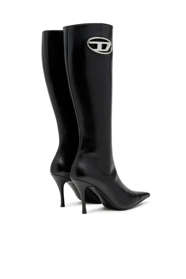 D-Venus-Leather boots with oval D plaque Diesel