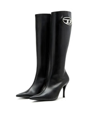 D-Venus-Leather boots with oval D plaque Diesel