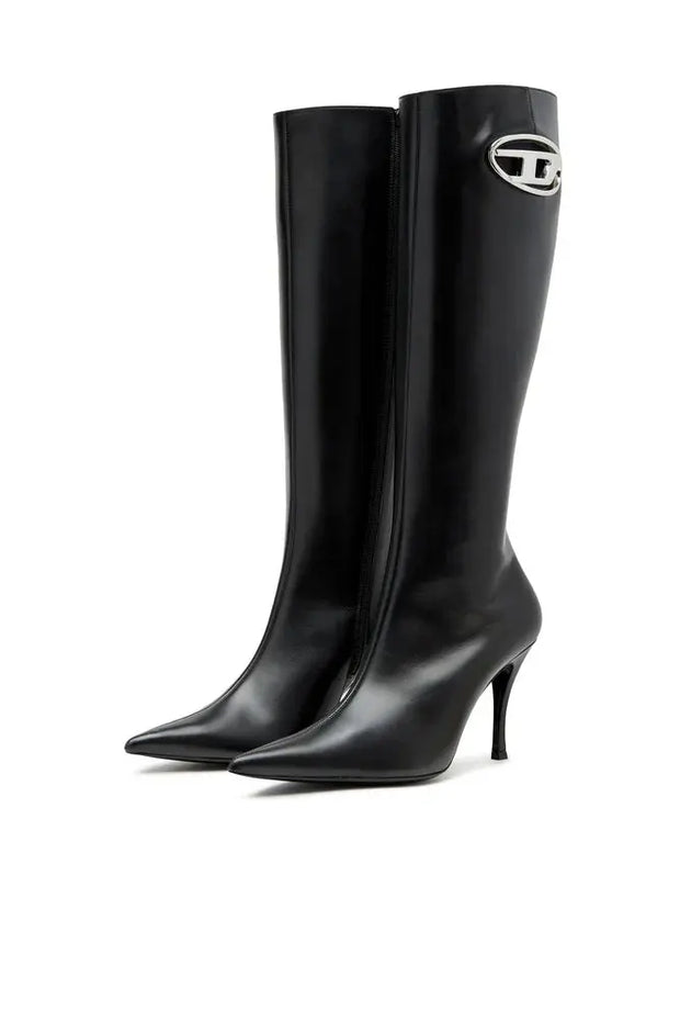 D-Venus-Leather boots with oval D plaque Diesel