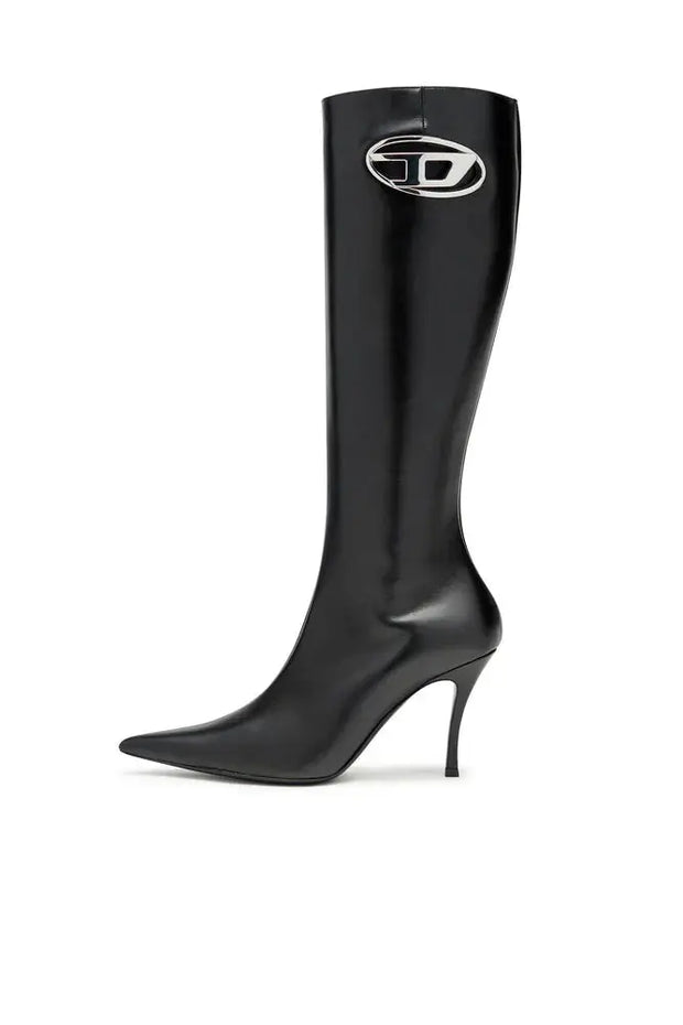 D-Venus-Leather boots with oval D plaque Diesel
